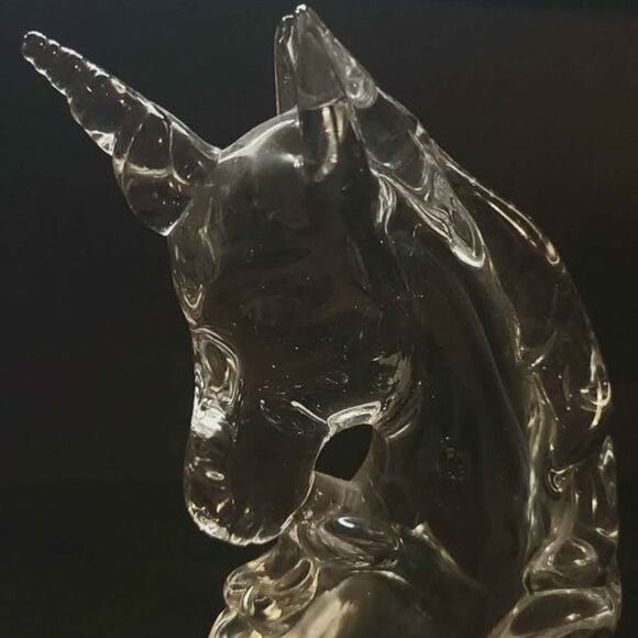 Crystal Glass - Vaseline Glass Unicorn Paperweight - Picture 7 of 11